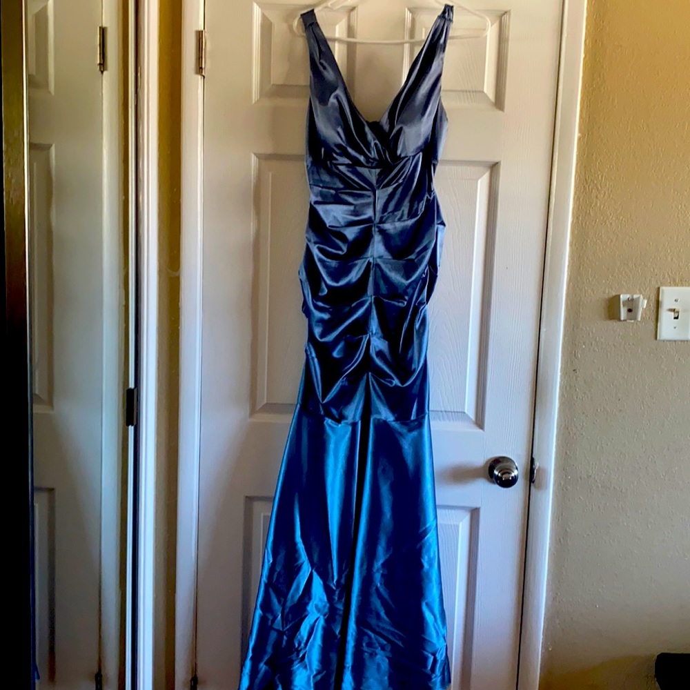 Long formal blue dress